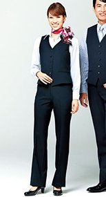 ノータックストレートパンツ(女性用) 無地 366300
