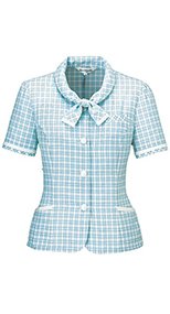 26230 en joie(アンジョア) 可愛さと軽快さを兼ね備えたチェック柄の人気オーバーブラウス 93-26230