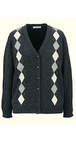 3180 en joie(アンジョア) すっきりシルエット×アーガイル柄のカーディガン 93-3180