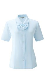 en joie(アンジョア) 06130 シンプルデザインで定番3つの襟を楽しめる半袖ブラウス 無地 93-06130
