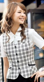 en joie(アンジョア) 16110 愛される好印象なトラッドなチェック柄ベスト 93-16110