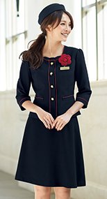 en joie(アンジョア) 56463 2WAYストレッチでシワになりにくい清涼フレアースカート(53cm丈) 無地 93-56463