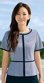 S-50530 50531 SELERY(セロリー) ベタつかず、涼しい着用感が続くストライプニットのオーバーブラウス 99-S50530