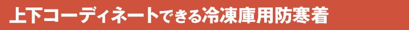 上下コーディネートできる冷凍庫用防寒着