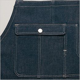 AZ64380 アイトス Wrangler(ラングラー) 胸当てエプロン(男女兼用) 収納力のあるフラップポケット