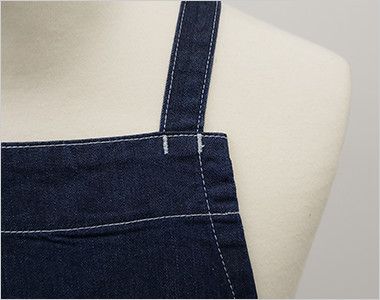 LCK79003 Lee 胸当てエプロン(男女兼用) ステッチがアクセントの肩ひも