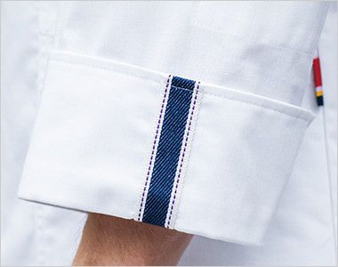 1538PP FOLK(フォーク)×Dickies ドクターコート デニム風パイピング(男性用) 折り返して着れる袖デザイン