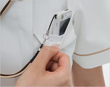 LH6277 ナガイレーベン(nagaileben) ビーズベリー 半袖ワンピース(女性用) PHSポケット