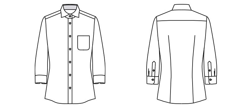 FB4020L FACEMIX 吸汗速乾ニットブラウス/七分袖(女性用) ハンガーイラスト・線画