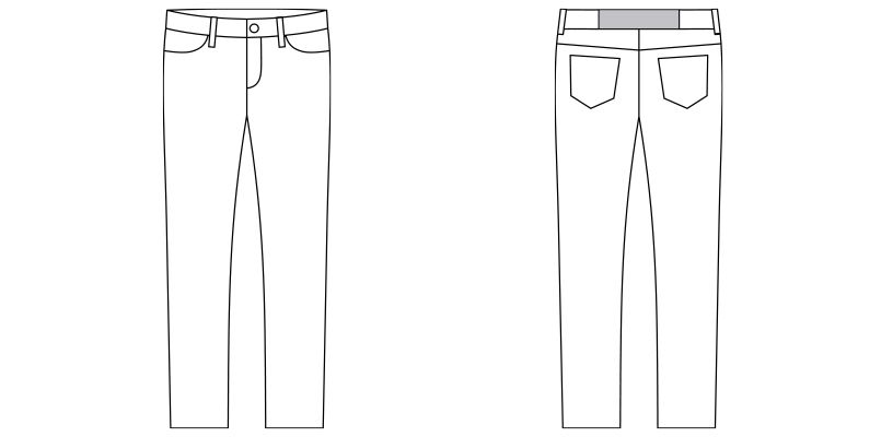 FP6319L FACEMIX レディススーパーストレッチパンツ(女性用) ハンガーイラスト・線画