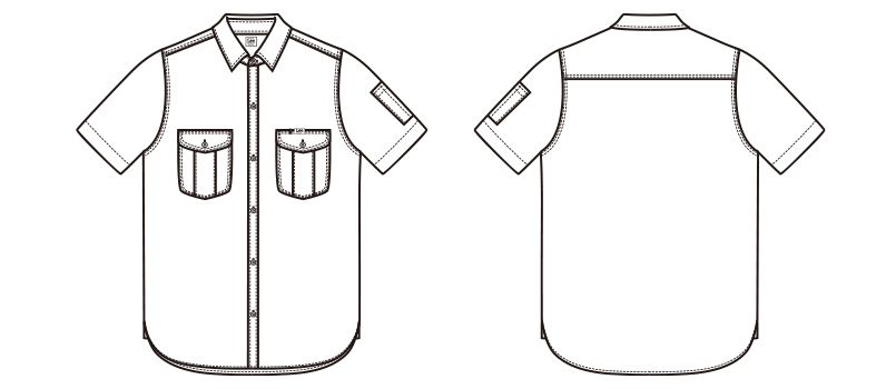 LWS46002 Lee ワーク半袖シャツ(男性用) ハンガーイラスト・線画