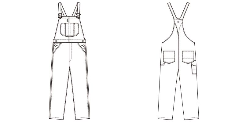 LWU39002 Lee オーバーオール(男女兼用) ハンガーイラスト・線画
