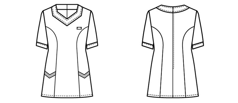 00105 BONUNI(ボストン商会) ニットワッフルシャツ/半袖(女性用) ハンガーイラスト・線画