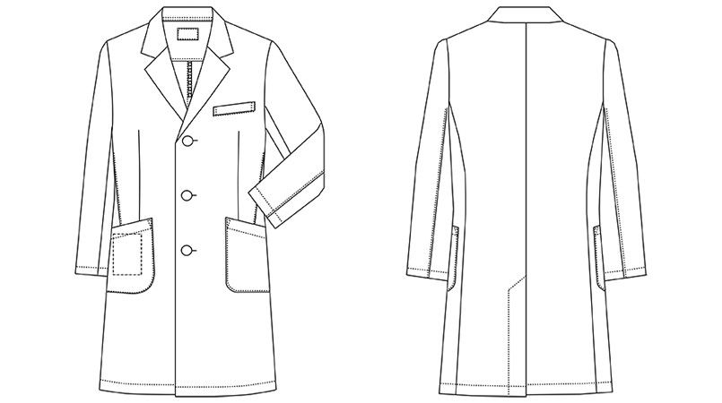MZ-0176 ミズノ(mizuno) ドクターコート(男性用) ハンガーイラスト・線画