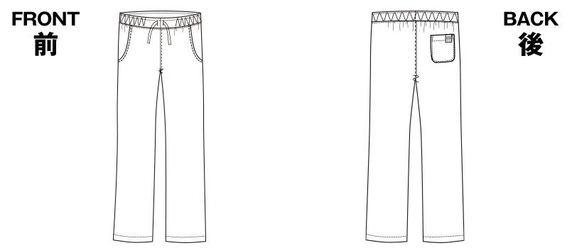 5018SC FOLK(フォーク) パントン メンズストレートパンツ 細身 総ゴム(男性用) ハンガーイラスト・線画