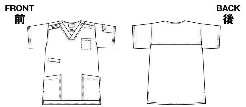 7045SC FOLK(フォーク)×Dickies スクラブ(男女兼用) ハンガーイラスト・線画