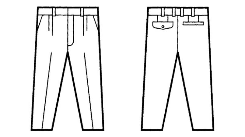 自重堂 41501 ソフトツイル制電ツータックパンツ ハンガーイラスト・線画
