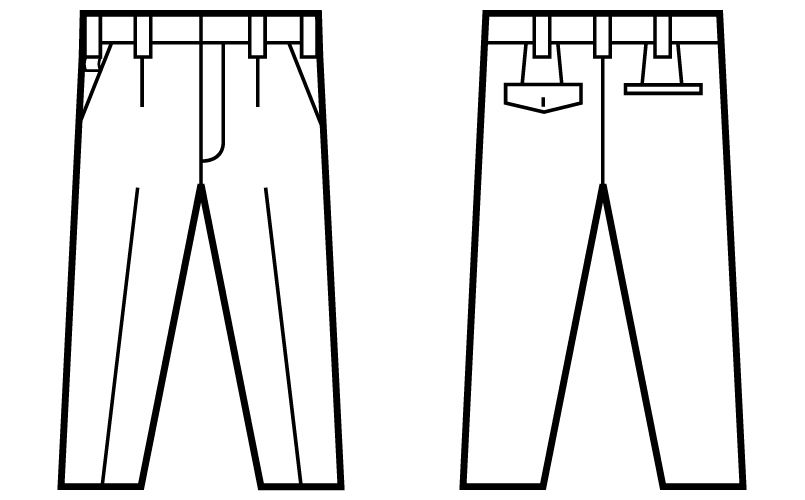 自重堂 51201 JAWIN ワンタックパンツ ハンガーイラスト・線画