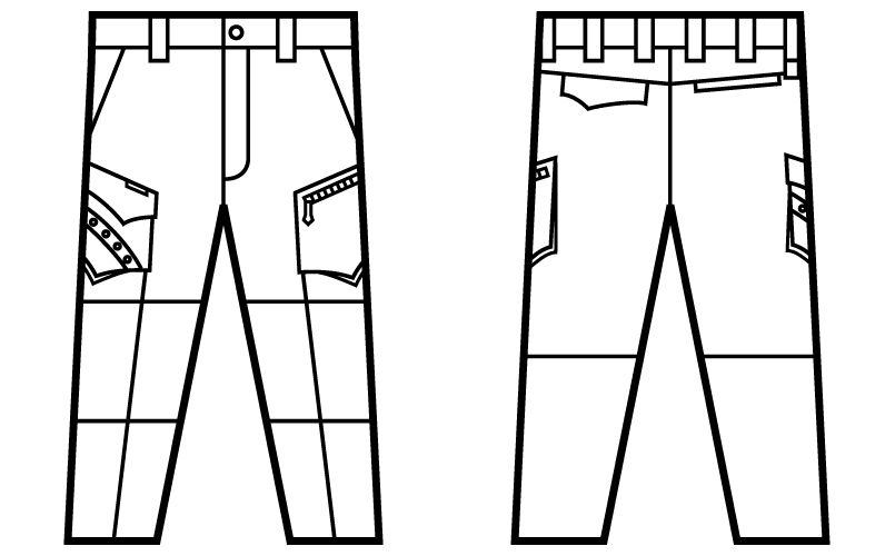 51602 自重堂JAWIN ノータックカーゴパンツ ハンガーイラスト・線画