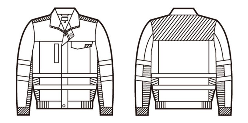 自重堂 82700 高視認性安全服 ブルゾン(年間定番生地使用) ハンガーイラスト・線画