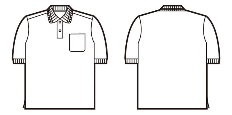 自重堂 85254 エコ製品制電半袖ポロシャツ(胸ポケット有り)(JIS T8118適合) ハンガーイラスト・線画