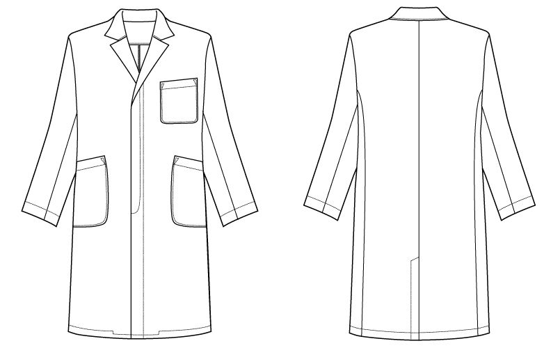 自重堂WHISEL WH10207 メンズシングルコート(男性用) ハンガーイラスト・線画
