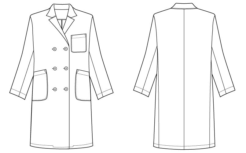 自重堂 WH10213 WHISEL レディースダブルコート(女性用) ハンガーイラスト・線画