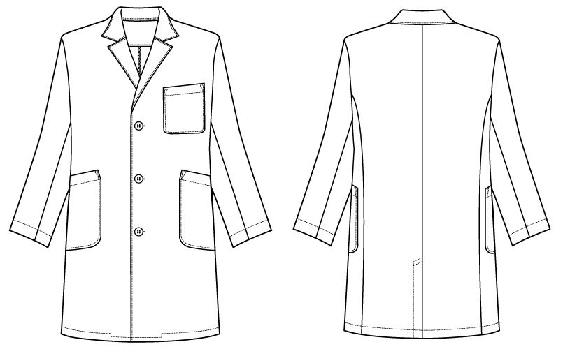 WH11507 自重堂WHISELメンズシングルハーフコート(男性用) ハンガーイラスト・線画