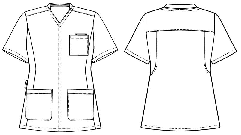 自重堂WHISEL WH11895 レディーススクラブ(前ファスナー)(女性用) ハンガーイラスト・線画
