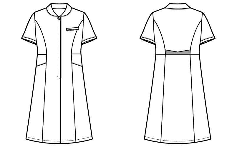 自重堂WHISEL WH12000 ワンピース パイピング(女性用) ハンガーイラスト・線画