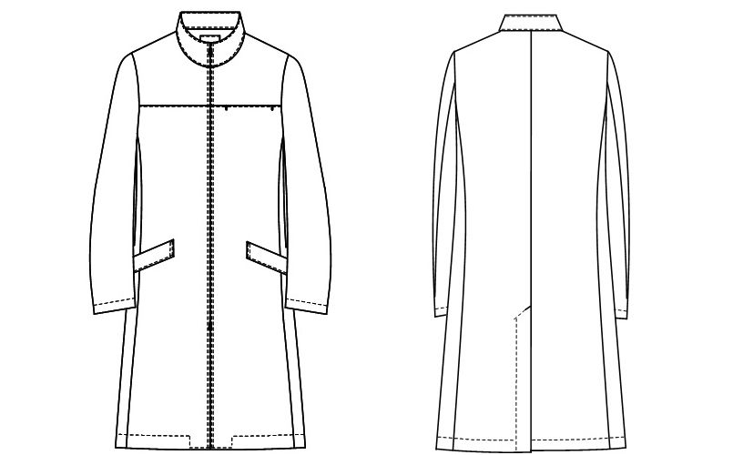 SD3070 ナガイレーベン(nagaileben) ビーズベリー ドクターコート長袖(男性用) ハンガーイラスト・線画